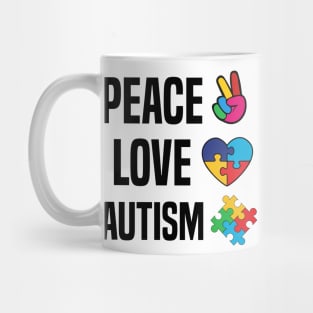 Autism awareness Peace Love Mug